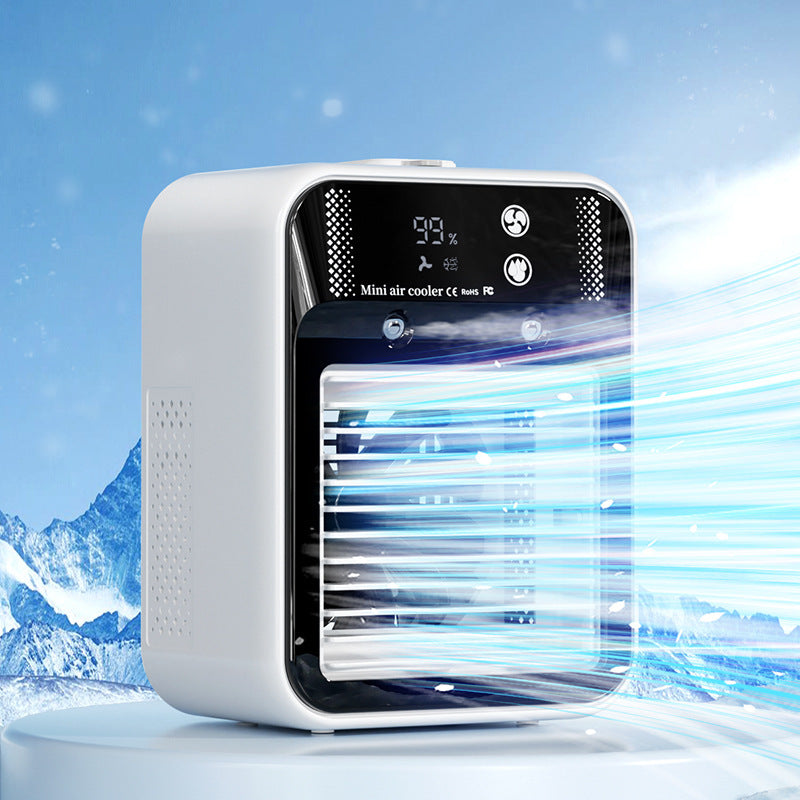 Mini USB Air Cooler – Portable 2-in-1 Fan & Humidifier